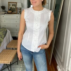 Brooks Brothers Red Fleece White Ruffle Top size 2